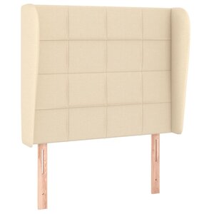 vidaXL Tête de lit avec oreilles Crème 93x23x118/128 cm Tissu