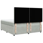 vidaXL Sommier à lattes de lit et matelas Gris clair 200x200cm Velours