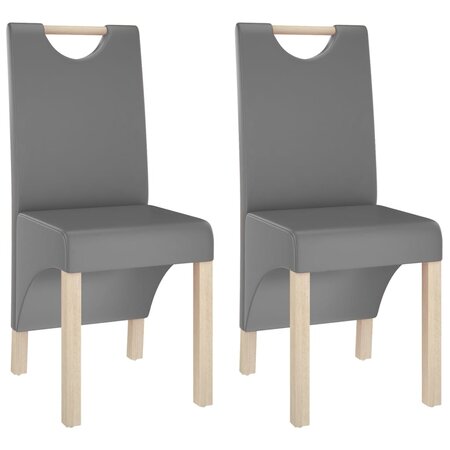 vidaXL Chaises à manger lot de 2 gris similicuir