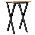 vidaXL Table à manger cadre en X 50x50x75 5cm bois de pin massif fonte