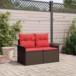 vidaXL Canapé de jardin avec coussin 141 x 62 x 69 cm polyrotin