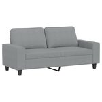 vidaXL Canapé à 2 places Gris clair 140 cm Tissu