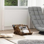 vidaXL Étagère à magazines avec étagère Chêne fumé 53 x 40 x 28 5 cm
