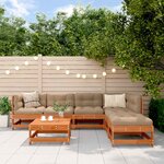 vidaXL Ensemble de salon de jardin 7 Pièces Brun cire Bois de pin massif