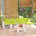 vidaXL Salon palette de jardin 6 Pièces avec coussins bois de pin