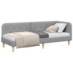 vidaXL Cadre de lit d'angle Gris clair 80 x 200 cm tissu