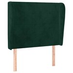 vidaXL Tête de lit avec oreilles Vert foncé 83x23x118/128 cm Velours