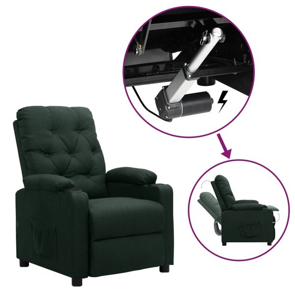 vidaXL Fauteuil Vert foncé Tissu