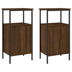 vidaXL Tables de chevet 2 Pièces chêne marron 41x31x80 cm bois ingénierie