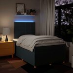 vidaXL Sommier à lattes de lit avec matelas bleu 120x190 cm tissu