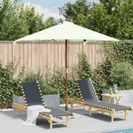 vidaXL Parasol d'extérieur avec mât en bois 150x200 cm Sable
