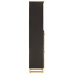 vidaXL Armoire bain marron et noir 38x33 5x160 cm bois massif manguier