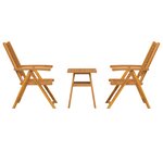 vidaXL Ensemble bistro de jardin 3 Pièces Marron Bois d'acacia massif
