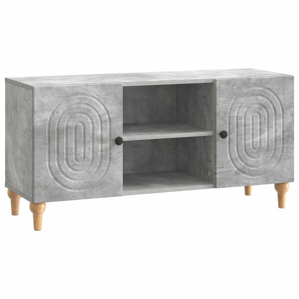 vidaXL Meuble TV Gris béton 102 x 34 5 x 50 cm Bois d'ingénierie