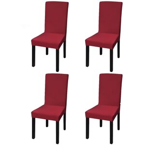 vidaXL Housse de chaise droite extensible 4 Pièces Bordeaux