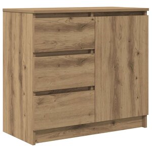 vidaXL Buffet avec tiroir chêne artisanal 71x35x65 cm bois ingénierie