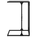 vidaXL Table d'appoint avec verre noir 40x30x61 5 cm acier