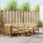 vidaXL Ensemble de canapés d'extérieur 7 Pièces Naturel et Beige