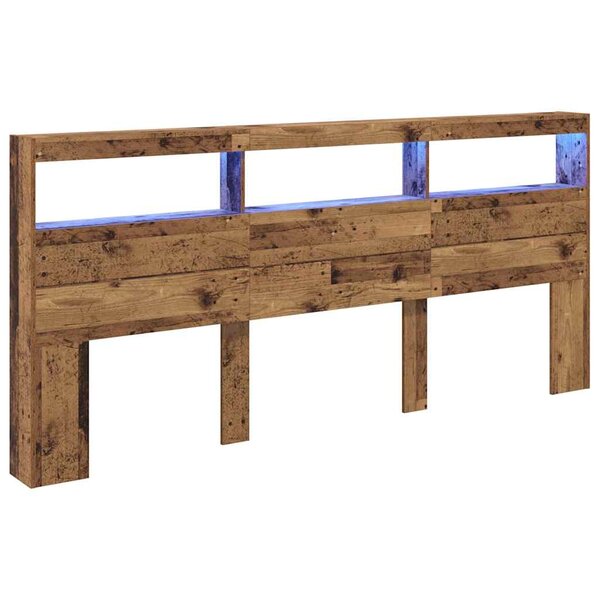 vidaXL Tête de lit Bois Ancien 220 x 17 x 102 cm Bois d'ingénierie
