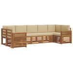vidaXL Ensemble de canapé d'angle avec coussin 7 Pièces Naturel et Beige