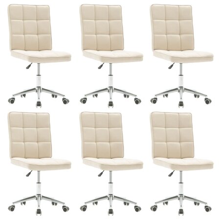 vidaXL Chaises à manger lot de 6 crème tissu