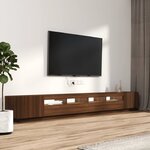 vidaXL Ensemble de meubles TV avec lumières LED 3 Pièces Chêne marron