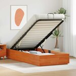 vidaXL Cadre de lit ottoman Brun Ciré 90 x 190 cm Pin massif