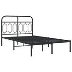 vidaXL Cadre de lit métal avec tête de lit noir 120x190 cm