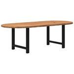 vidaXL Table à manger marron clair bois de chêne massif ovale