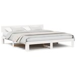 vidaXL Cadre de lit Blanc 200 x 200 cm Bois de pin massif