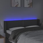 vidaXL Tête de lit à LED Gris foncé 147x16x78/88 cm Tissu