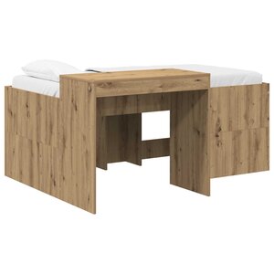 vidaXL Lit haut pour enfants avec bureau Chêne artisanal
