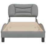 vidaXL Cadre de lit avec tête de lit Gris clair 90x200 cm Tissu
