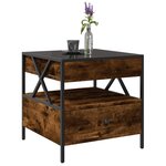 vidaXL Table basse avec LED Infinity chêne fumé 50x50x51 cm