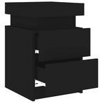 vidaXL Tables de chevet avec lumières LED 2 Pièces noir 35x39x55 cm