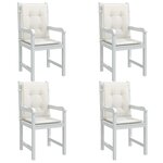 vidaXL Coussins de chaise à dossier bas lot de 4 crème mélangé tissu