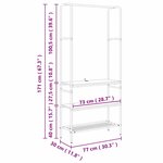 vidaXL Portant à vêtements avec étagères Chêne fumé 77 x 30 x 171 cm