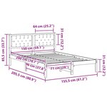 vidaXL Cadre de lit avec tête de lit Taupe 150 x 200 cm Pin massif