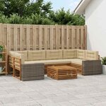 vidaXL Ensemble de canapés d'extérieur 7 Pièces Naturel et Beige