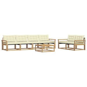 vidaXL Ensemble de canapés d'extérieur 7 pc Blanc et crème