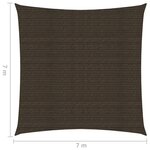 vidaXL Voile d'ombrage 160 g/m² Marron 7x7 m PEHD