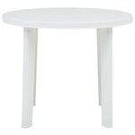 vidaXL Table de jardin Blanc 89 cm Plastique