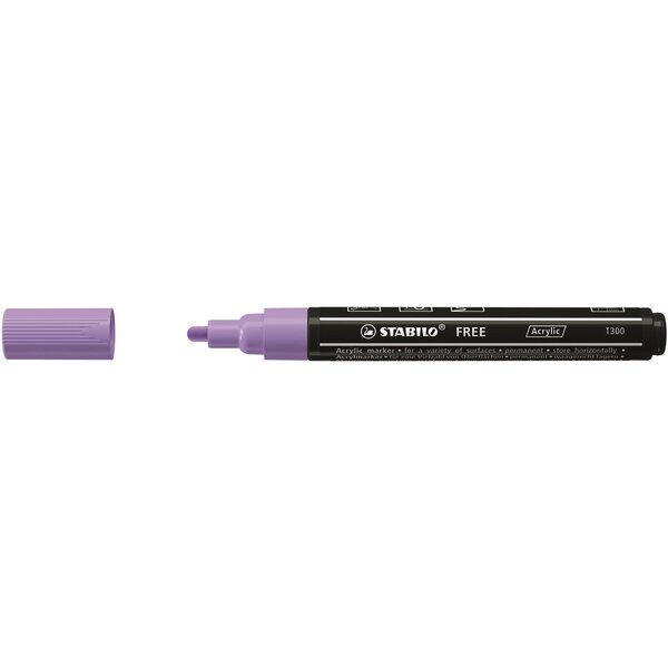 Marqueur pointe moyenne FREE acrylic T300 lilas clair STABILO