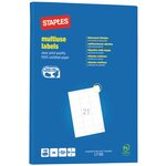 Étiquettes multi-usages, adhésion permanente, arrondies, 38,1 x 63,5 mm, blanc (paquet 2100 unités)