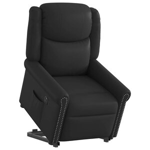 vidaXL Fauteuil inclinable électrique noir brillant similicuir