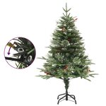 vidaXL Sapin de Noël pré-éclairé et pommes de pin vert 120cm PVC et PE