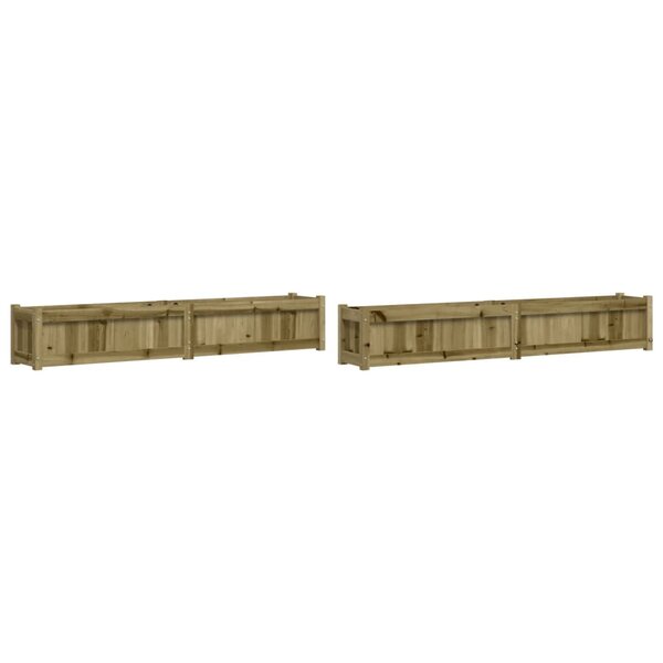 vidaXL Jardinières 2 Pièces bois de pin imprégné