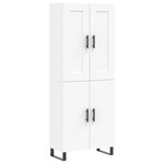 vidaXL Buffet haut Blanc 69 5x34x180 cm Bois d'ingénierie