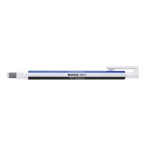 Stylo Gomme MONO zero classique pointe rectangulaire 2 5 x 5mm blanc/bleu/noir TOMBOW