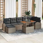 vidaXL Ensemble de canapé de jardin 8 Pièces Gris Poly rotin